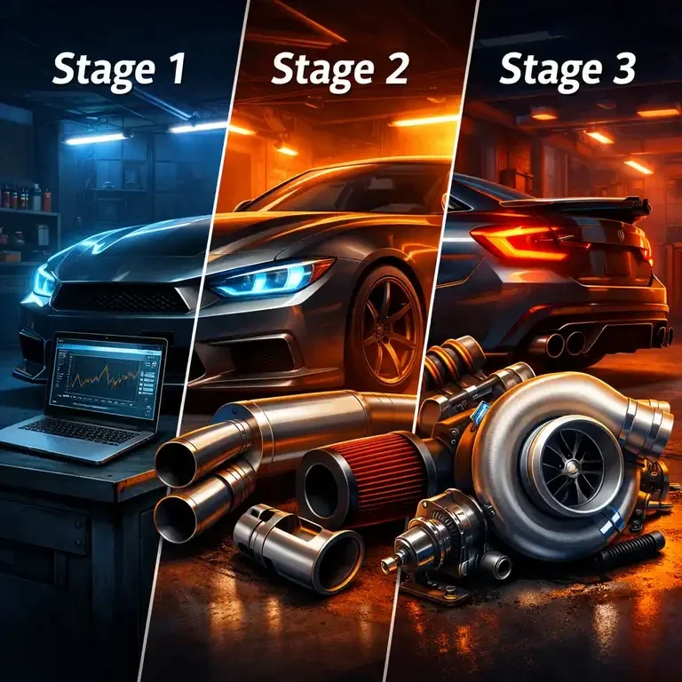 Stage 2 ، Stage 1 و Stage 3 در تیونینگ خودرو چیست؟ راهنمای کامل مراحل تیونینگ